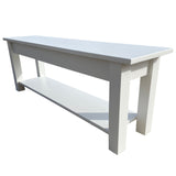 White Bench with Storage Shelf