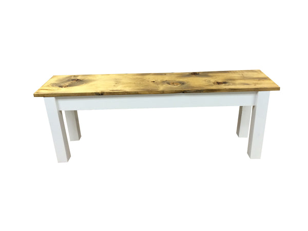 〆1/31 WHITE_WOOD_BENCH #1 Wood Bench White Distressed | Furniture Dash