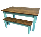 Vintage Blue Farmhouse Table