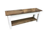 Olmsted Wood Bench with Shelf