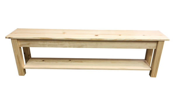 Pine Storage Bench with Shelf Entry way, shoe rack bench