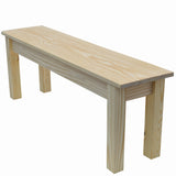 Unfinished Solid wood farmhouse bench, rustic bench, seating, farmhouse, cabin, lodge seating, entryway bench, mudroom bench, furniture, pine, longleaf pine, all wood, shelf, shoe rack, storage, organization