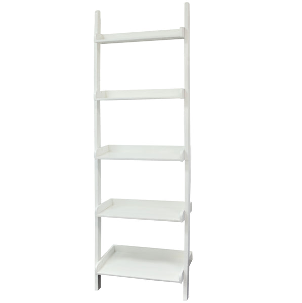 White Leaning Ladder Shelf Ezekiel and Stearns