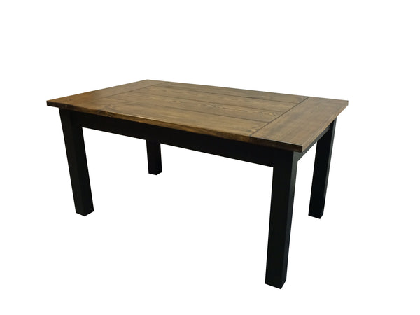 Dark Walnut and Black Farmhouse Table1