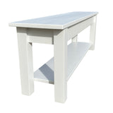 White Bench with Storage Shelf