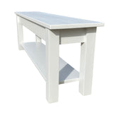 White Bench with Storage Shelf