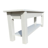 White Bench with Storage Shelf
