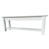 White Bench with Storage Shelf