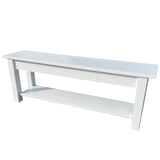 White Bench with Storage Shelf