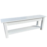 White Bench with Storage Shelf