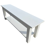 White Bench with Storage Shelf