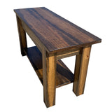 Barnwood Bench with Storage Shelf