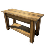 Barnwood Bench with Storage Shelf