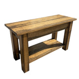 Barnwood Bench with Storage Shelf