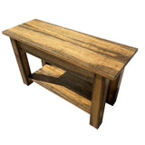 Barnwood Bench with Storage Shelf