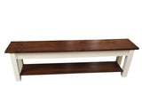 1776 Farmhouse Bench with Shelf / Shoe rack / Storage Bench