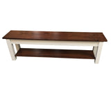 1776 Farmhouse Bench with Shelf / Shoe rack / Storage Bench