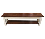 1776 Farmhouse Bench with Shelf / Shoe rack / Storage Bench