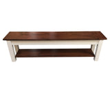 1776 Farmhouse Bench with Shelf / Shoe rack / Storage Bench