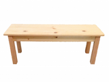 Solid wood farmhouse bench, rustic bench, seating, farmhouse, cabin, lodge seating, entryway bench, mudroom bench, furniture, pine, longleaf pine, all wood, shelf, shoe rack, storage, organization