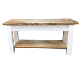 Solid wood farmhouse bench, rustic bench, seating, farmhouse, cabin, lodge seating, entryway bench, mudroom bench, furniture, pine, longleaf pine, all wood, shelf, shoe rack, storage, organization