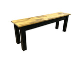Barnwood & Black Bench Rustic Farmhouse Bench-4