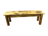 Solid wood farmhouse bench, rustic bench, seating, farmhouse, cabin, lodge seating, entryway bench, mudroom bench, furniture, pine, longleaf pine, all wood, shelf, shoe rack, storage, organization