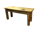 Solid wood farmhouse bench, rustic bench, seating, farmhouse, cabin, lodge seating, entryway bench, mudroom bench, furniture, pine, longleaf pine, all wood, shelf, shoe rack, storage, organization