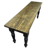 Spun Legs, Farmhouse Bench, Entryway Bench, Turned Leg Bench, Round Legs, Country bench, Kitchen Bench, Dining Bench, Rustic Bench, Foyer Bench, Bench for entryway, Porch Bench, Accent Bench, Wood Bench