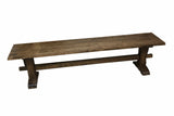 Dark walnut pedestal trestle bench