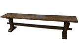 Dark walnut pedestal trestle bench