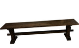 Dark walnut pedestal trestle bench