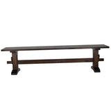 Dark walnut pedestal trestle bench