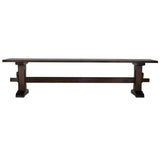 Dark walnut pedestal trestle bench