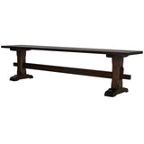 Dark walnut pedestal trestle bench