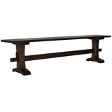 Dark walnut pedestal trestle bench