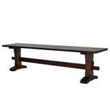 Dark walnut pedestal trestle bench