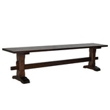 Dark walnut pedestal trestle bench