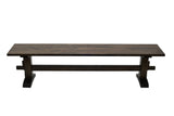 Dark walnut pedestal trestle bench