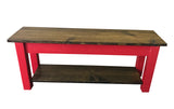 Dark Walnut and Barn Red Storage Bench