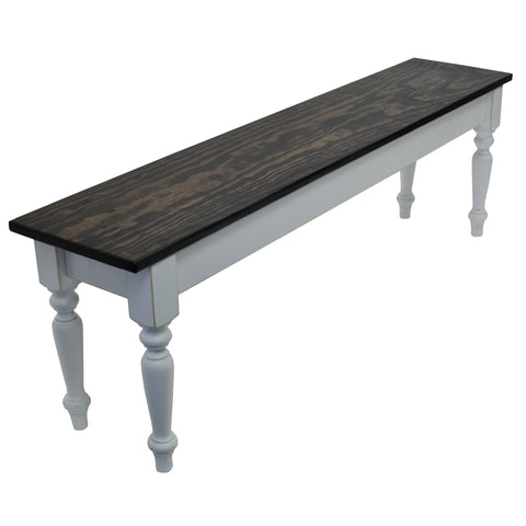 Spun Legs, Farmhouse Bench, Entryway Bench, Turned Leg Bench, Round Legs, Country bench, Kitchen Bench, Dining Bench, Rustic Bench, Foyer Bench, Bench for entryway, Porch Bench, Accent Bench, Wood Bench