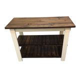 Rustic Essex Kitchen Island Dark Walnut and off-white