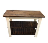 Rustic Essex Kitchen Island Dark Walnut and off-white