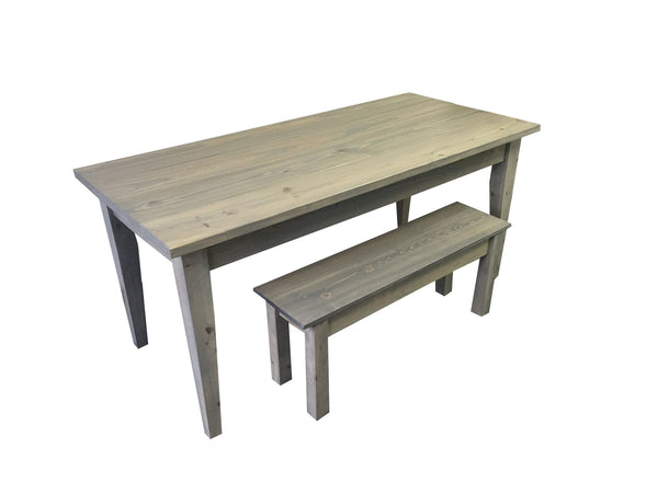 Grey Farmhouse Table with Tapered Legs Harvest Table, Farmhouse table Rustic Table