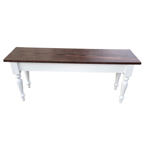 Solid wood farmhouse bench, rustic bench, seating, farmhouse, cabin, lodge seating, entryway bench, mudroom bench, furniture, pine, longleaf pine, all wood, shelf, shoe rack, storage, organization