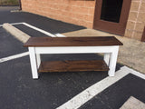 Colonial Harvest Bench with shoe rack Shelf