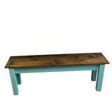 Vintage Blue Farmhouse Bench Shabby chick