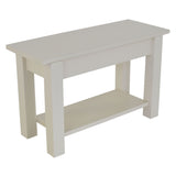 Off White Bench with Shelf