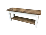 Olmsted Wood Bench with Shelf