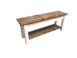 Olmsted Wood Bench with Shelf